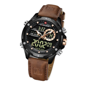 Naviforce Dual Time Leather Watch